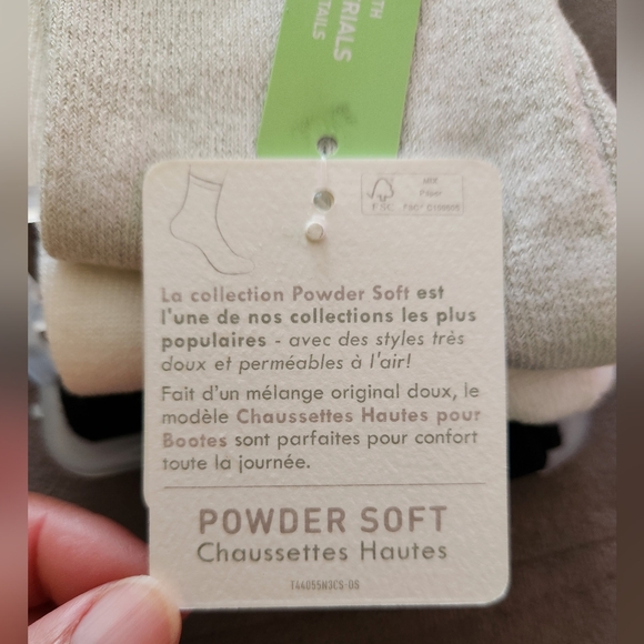 Lemon Womens Recycled Powder Crew Sock -3PK -Light Grey/White/Black **NEW - Picture 7 of 9